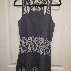 Racer Back Dress Medium Grey & White
